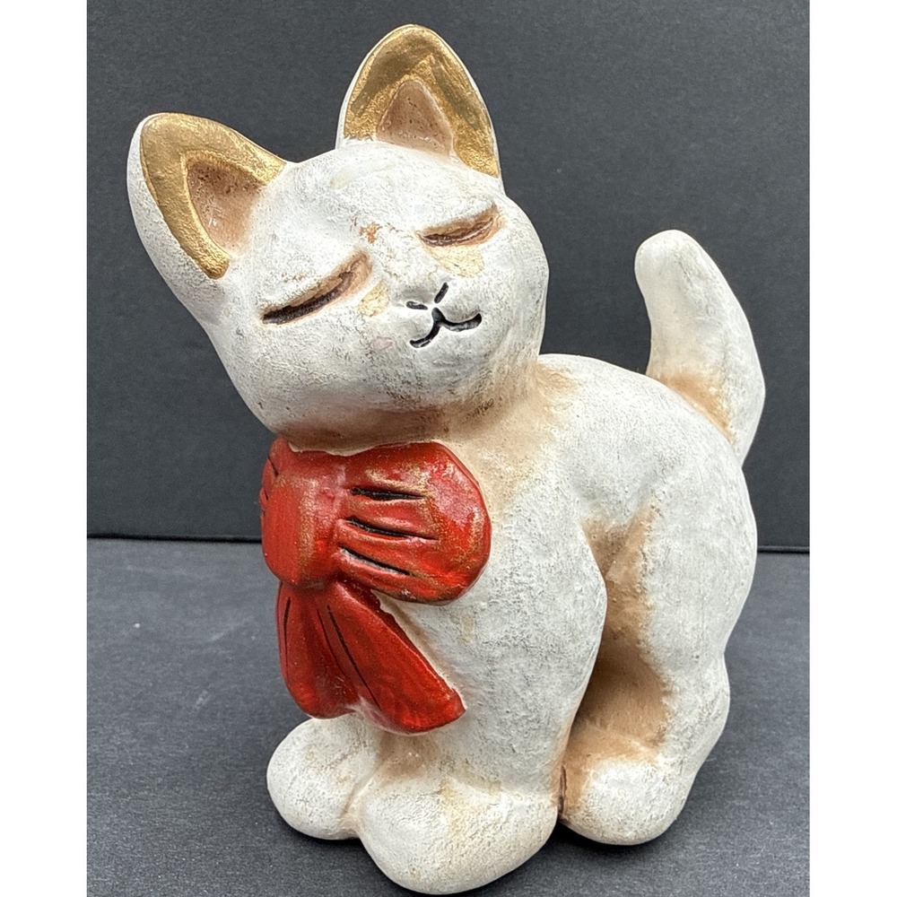 VTG Original Thun Karan Thun Cats Kitty Cat Figurine Pottery Ceramic ~Italy